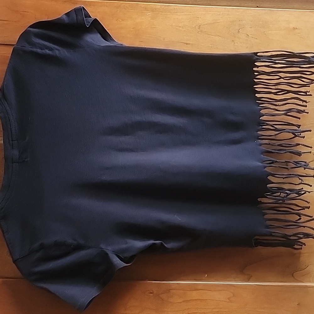 Juicy Couture Terrier Dog Black Fringe T- Shirt Size M - Picture 4 of 8